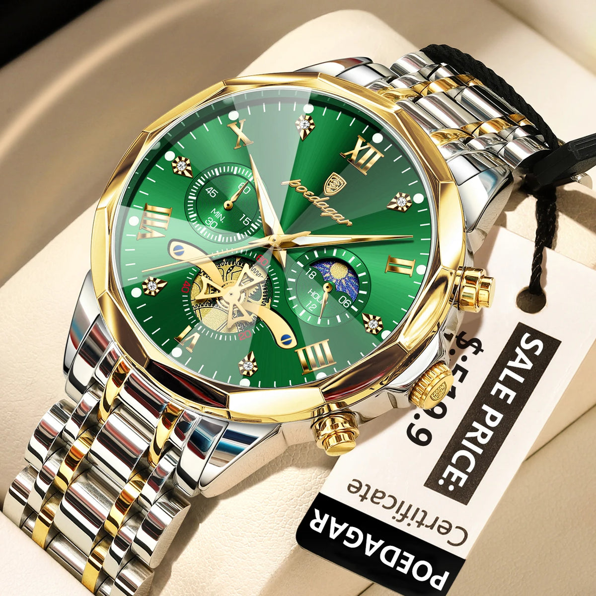 Luxury Men Watch Top Original Waterproof Luminous Chronograph Man Wristwatch Stainless Steel Quartz Men'S Watches Reloj