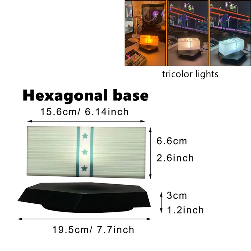 Magnetic Levitation Dollar Lamp 360° Rotating LED Night Light Retro Money Atmosphere Lamp Touch Control Desktop Ornament Gift