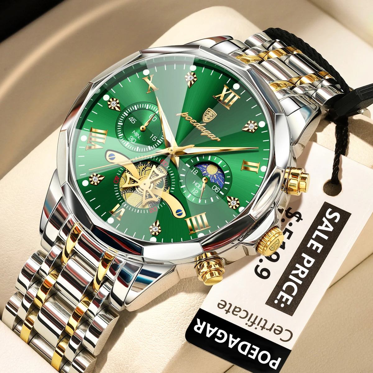Luxury Men Watch Top Original Waterproof Luminous Chronograph Man Wristwatch Stainless Steel Quartz Men'S Watches Reloj