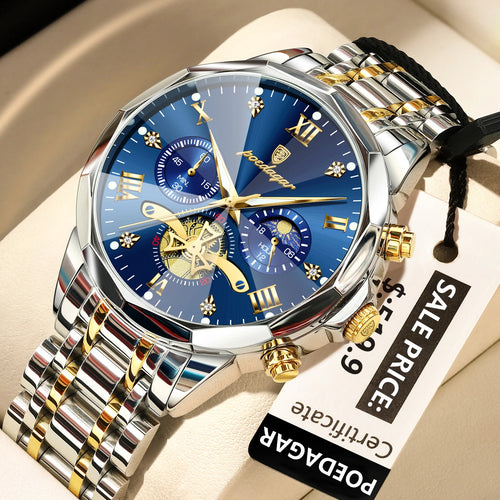 Luxury Men Watch Top Original Waterproof Luminous Chronograph Man Wristwatch Stainless Steel Quartz Men'S Watches Reloj