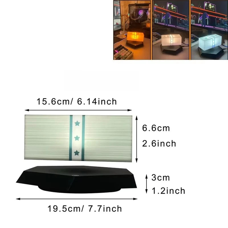 Magnetic Levitation Dollar Lamp 360° Rotating LED Night Light Retro Money Atmosphere Lamp Touch Control Desktop Ornament Gift